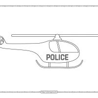 easy police helicopter pdf coloring page