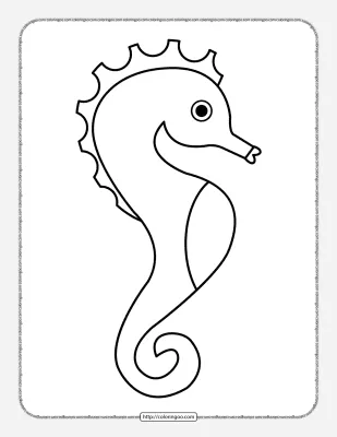 Easy Sea Horse Pdf Coloring Sheet