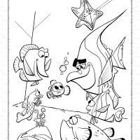 finding nemo in the aquarium coloring page