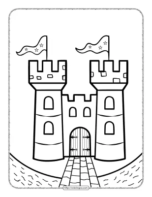 Free English Castle Pdf Coloring Page