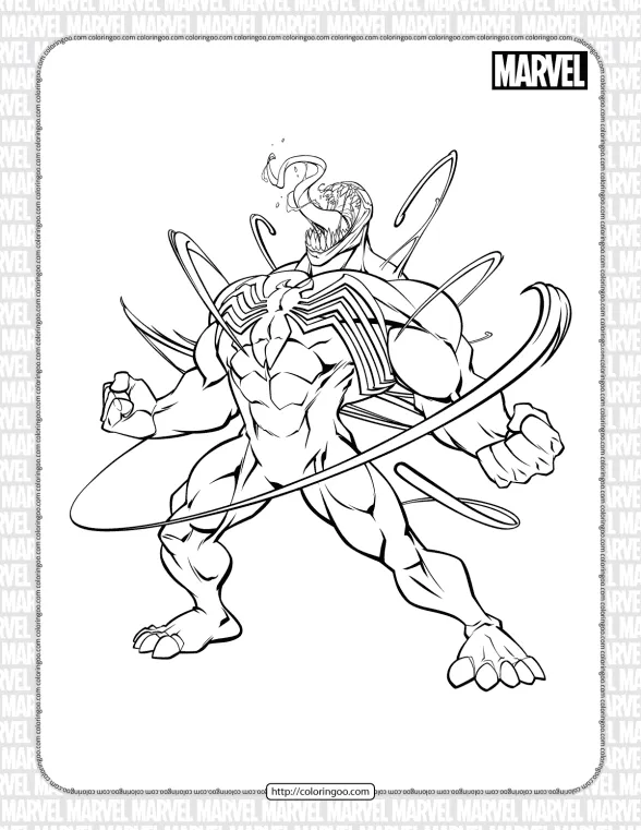 Free Printable Marvel Venom Coloring Pages 1 free printable marvel venom coloring pages
