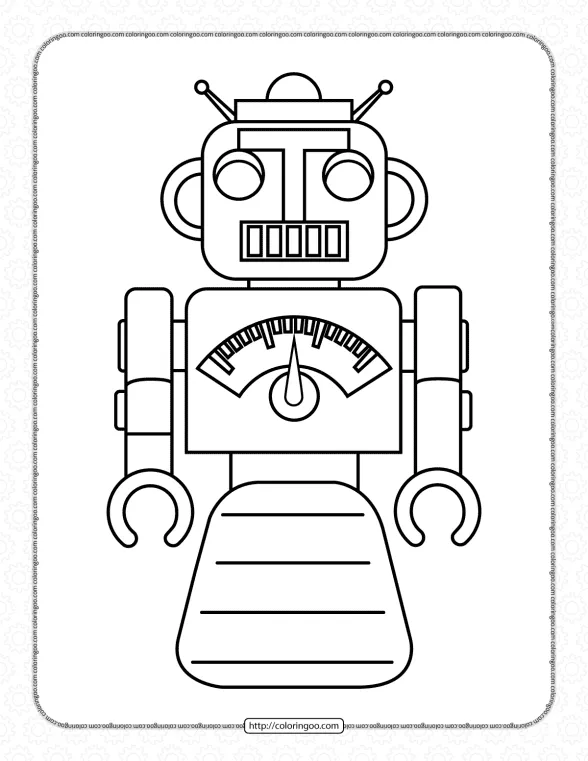 Free Printable Robot Pdf Coloring Pages 1 free printable robot pdf coloring page
