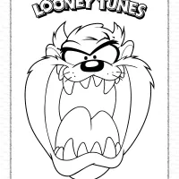 Looney Tunes Tasmanian Devil Head Coloring Page 60 looney tunes tasmanian devil head coloring page