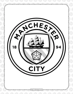 Manchester City Football Team Logo Coloring Page