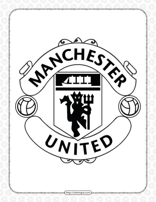 Manchester United Football Team Logo Coloring Page