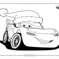 merry christmas lightning mcqueen coloring page