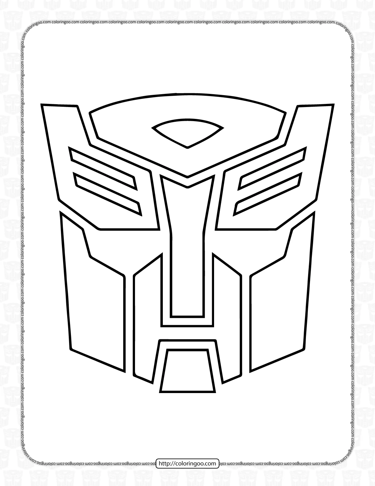 printable autobot shield pdf coloring page
