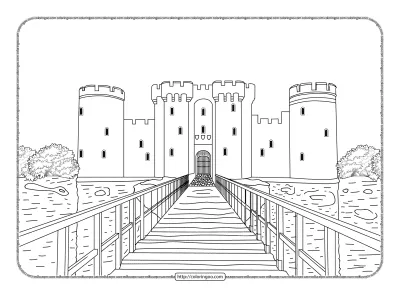 Printable Bodiam Castle Pdf Coloring Page