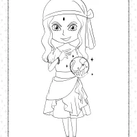 printable clairvoyant girl coloring page