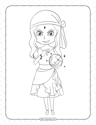 Printable Clairvoyant Girl Coloring Page