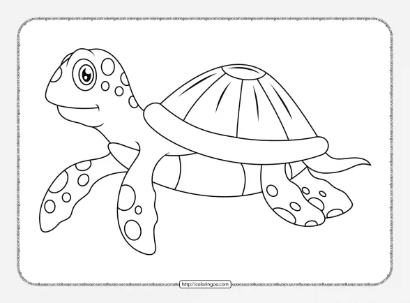 printable cute sea turtle pdf coloring pages