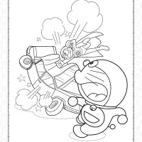 Printable Doraemon and Nobita 2 printable doraemon and nobita coloring page