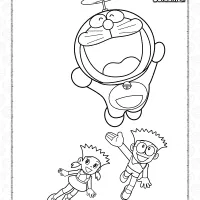 Printable Doraemon is Flying Coloring Sheet 11 printable doraemon is flying coloring sheet