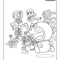 Printable Doraemon Nobita and Shizuka 7 printable doraemon nobita and shizuka coloring page