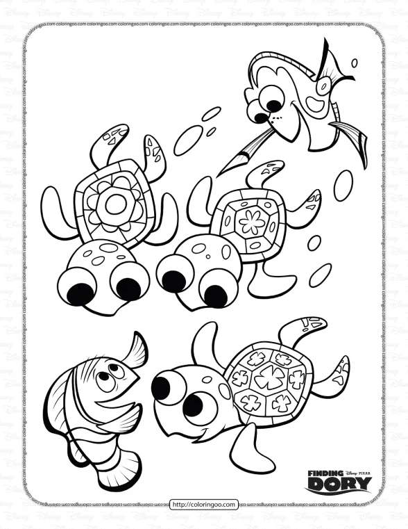 Printable Finding Dory Coloring Activities 1 printable finding dory coloring activities