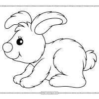 printable fluffy bunny pdf coloring page