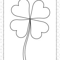 printable four 4 leaf clover coloring sheet