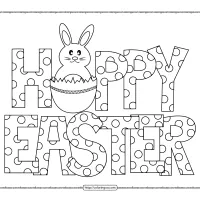 printable happy easter pdf coloring page
