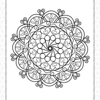 printable hearts mandala coloring pages