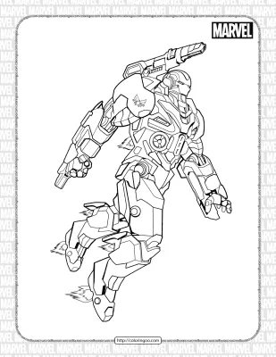 Printable Marvel War Machine Coloring Pages