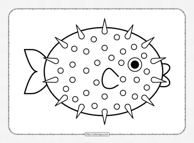 Pufferfish Pdf Coloring Sheet