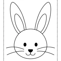 simple bunny head pdf coloring page