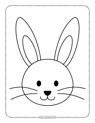 Simple Bunny Head Pdf Coloring Page