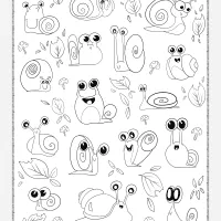 Snails Doodle Pdf Coloring Page 14 snails doodle pdf coloring page
