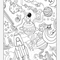space doodle pdf coloring page