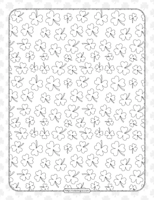 St Patricks Day Shamrocks Pattern Coloring Page