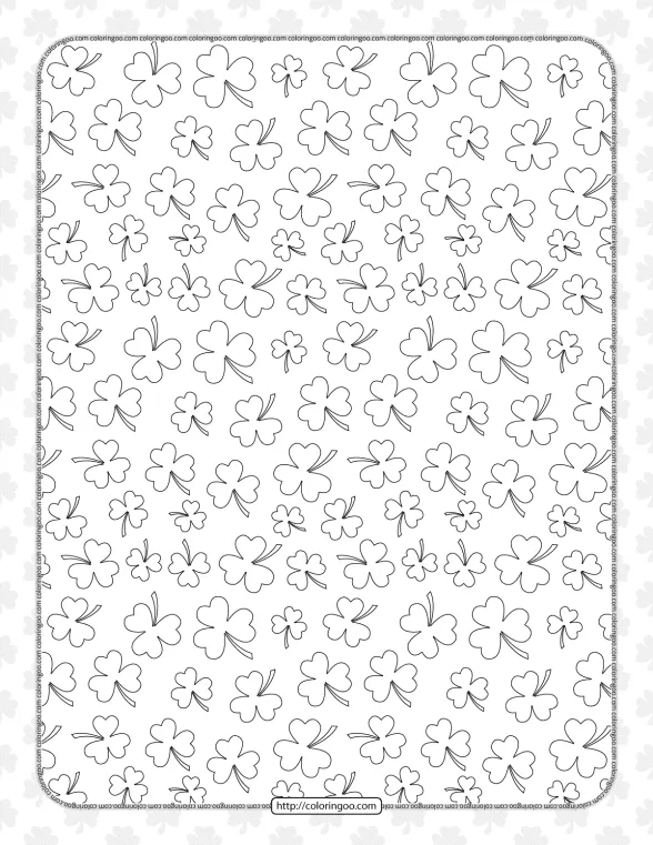 st patricks day shamrocks pattern coloring page