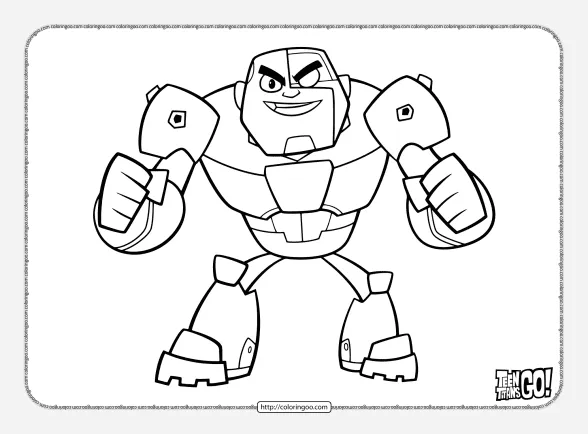 teen titans go cyborg coloring pages