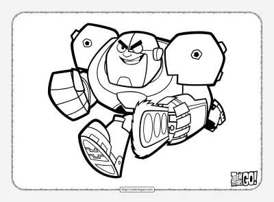 Teen Titans Go Cyborg Coloring Sheet