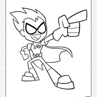 teen titans go robin pdf coloring page