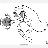 teen titans go starfire pdf coloring sheet