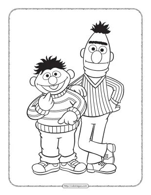 Bert and Ernie Best Friends Coloring Pages
