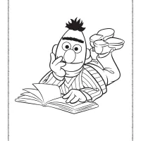 bert reading a book pdf coloring page