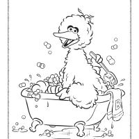 big bird in the bathroom coloring page