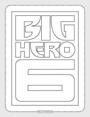 Big Hero 6 Logo Pdf Coloring Page