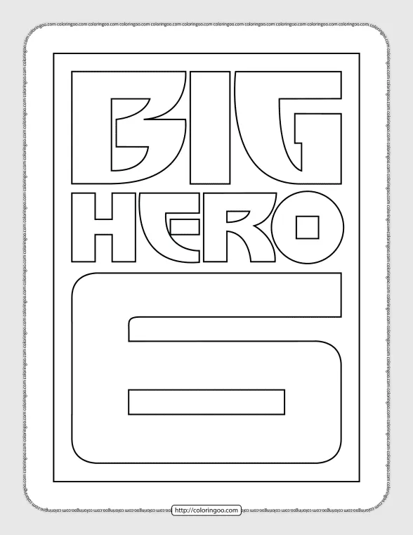 Big Hero 6 Logo Pdf Coloring Page 1 big hero 6 logo pdf coloring page