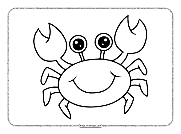 Cute Smiling Crab Coloring Pages 1 cute smiling crab coloring pages