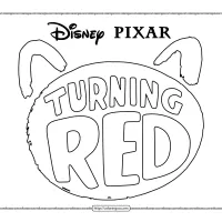 Disney Pixar Turning Red Logo Coloring Page 13 disney pixar turning red logo coloring page