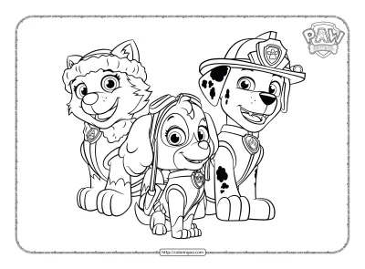 Everest Skye and Marshall Coloring Pages