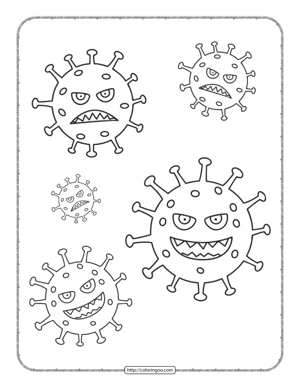 Free Printable Corona Viruses Coloring Page 1 free printable corona viruses coloring page