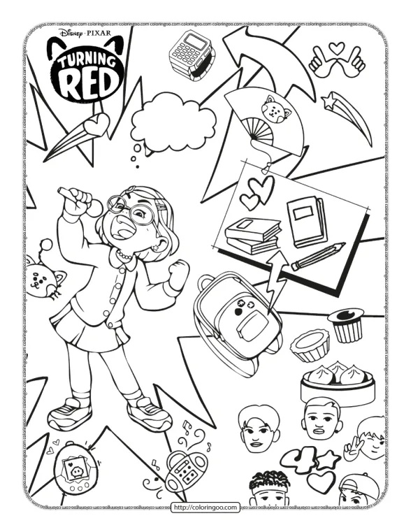 Free Printable Turning Red Coloring Pages 1 free printable turning red coloring pages