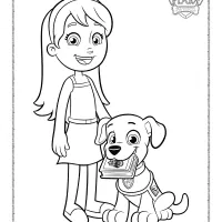 Girl and Puppy Assistant Coloring Page 75 girl and puppy assistant coloring page