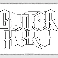 Guitar Hero Logo Pdf Outline Coloring Sheet 17 guitar hero logo pdf outline coloring sheet