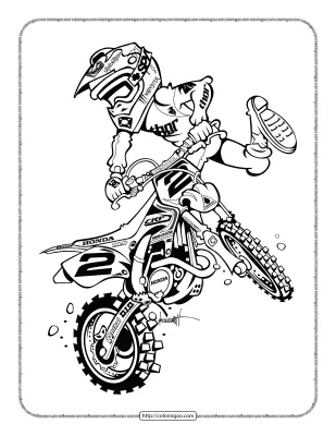 Honda Off Road Bike Pdf Coloring Pages