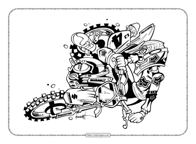 Motorcycle Off Road Pdf Coloring Pages