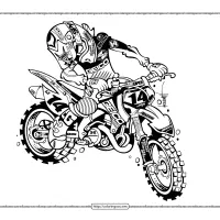 motorcycle pdf coloring sheet